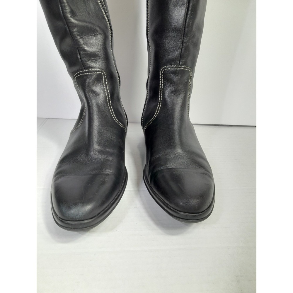 Tod's High Riding Boot Black EU 38.5 / US 8.5 Women Side Zip - Picture 5 of 13